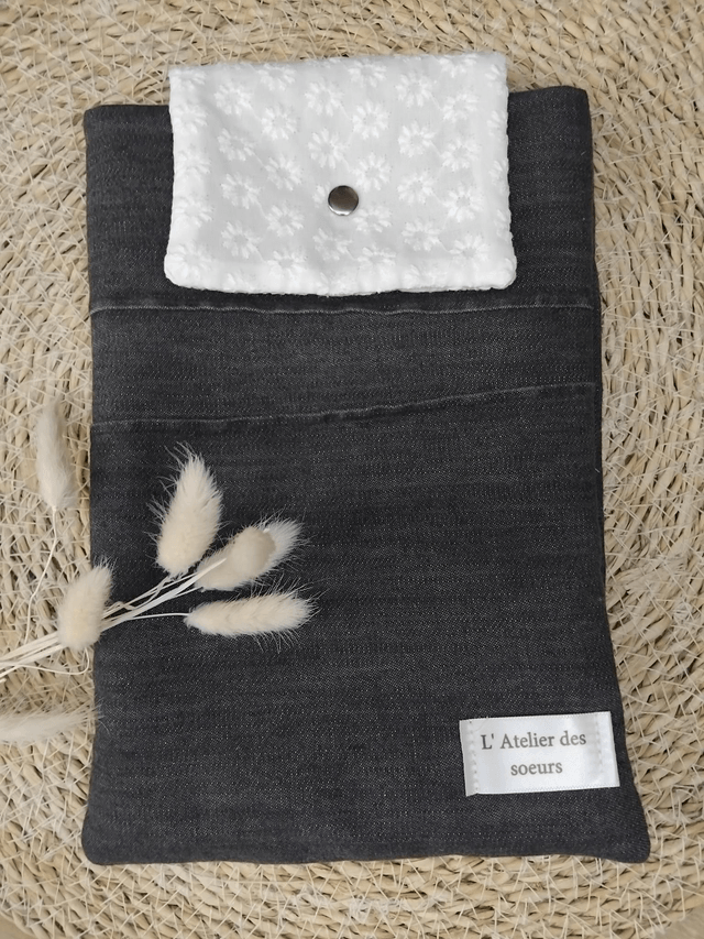 Housse pour livre de poche upcyclée "JEAN"