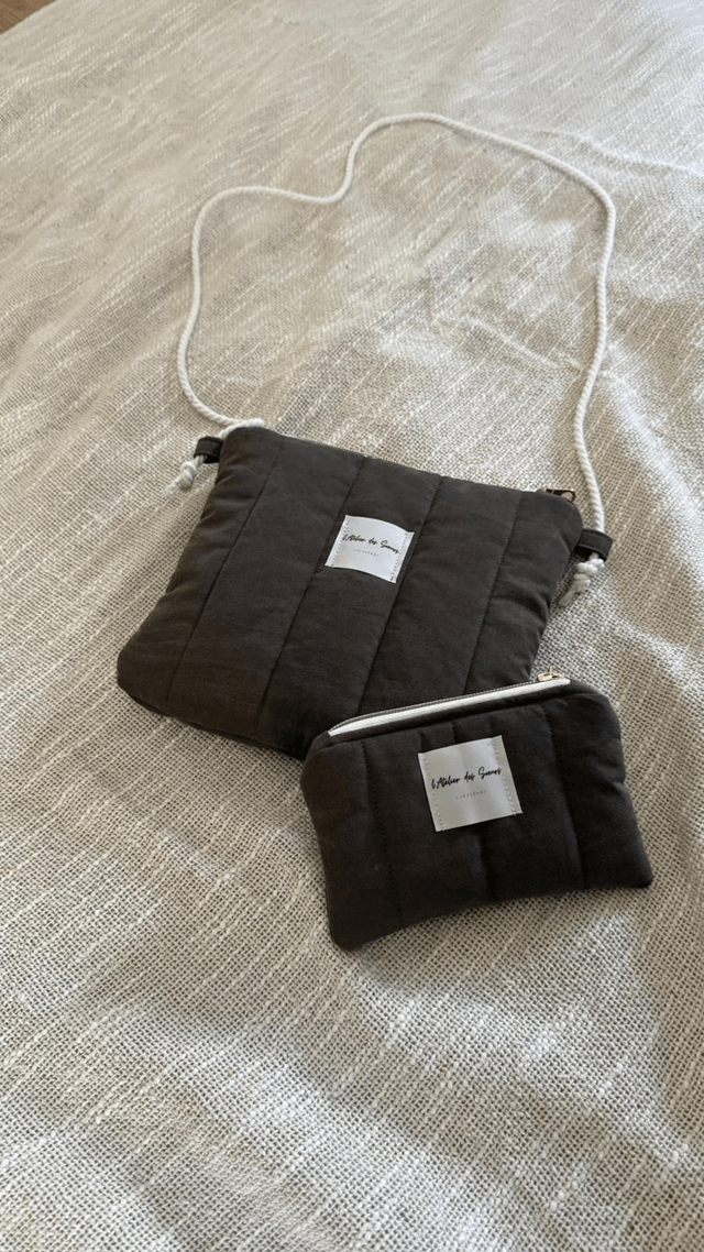 Ensemble porte monnaie et sac " KAKI"