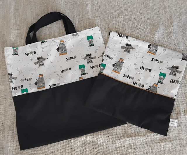 Ensemble tote bag + pochon Garçon 