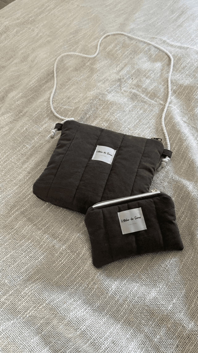 Ensemble porte monnaie et sac &quot; KAKI&quot;